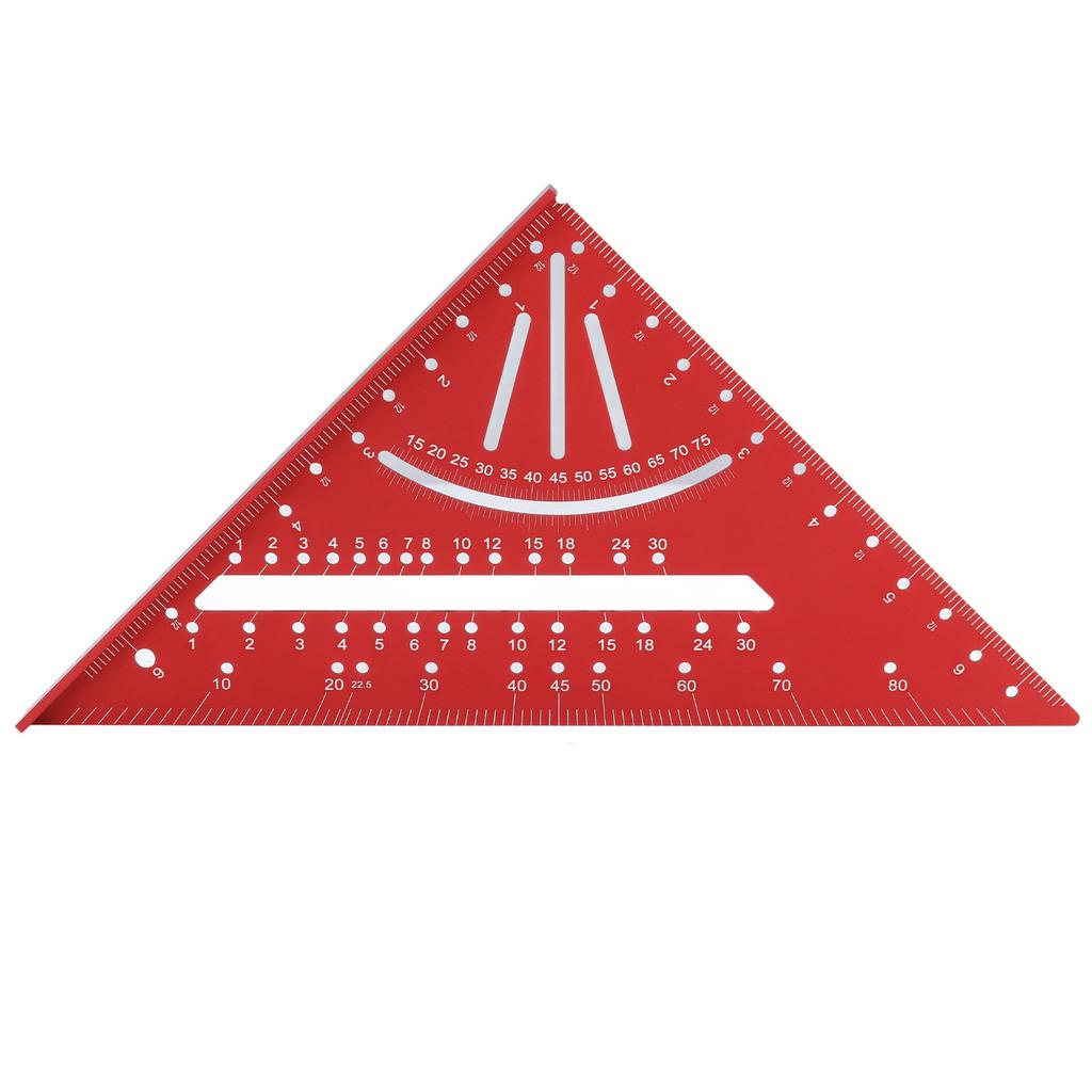 Pătrat de căprior de 7 inci la 90 de grade, raportor, aliaj de aluminiu, riglă triunghiulară pentru prelucrarea lemnului, multiunghi