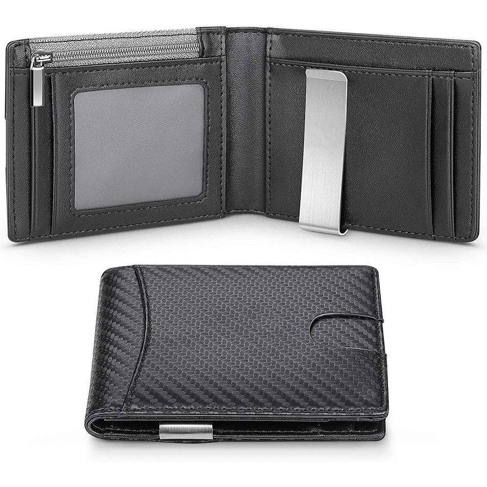 Rfid Business Men Wallets Womens Credit Card Holder Money Bags Slim Money Clip Luxury Billfold Short Wallets for Women Carteras