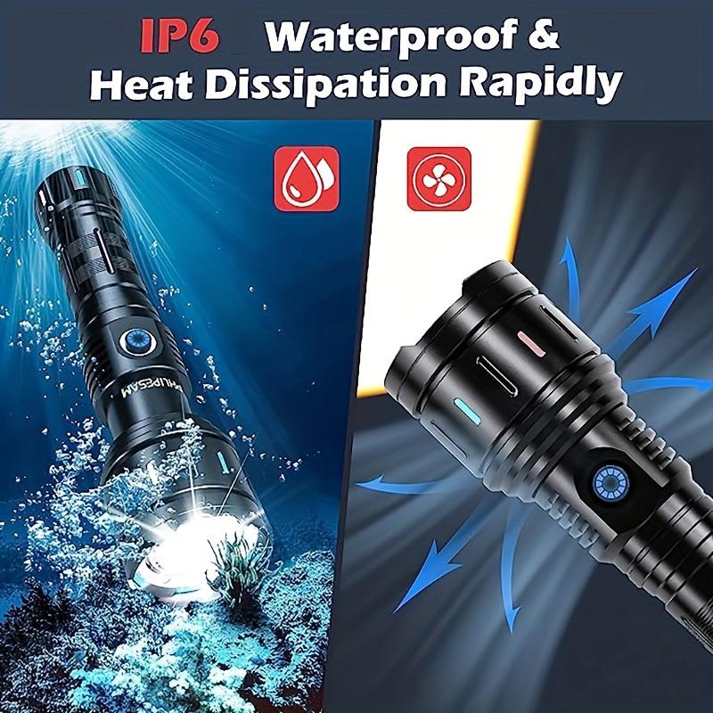 1pc High-power USB Rechargeable Strong Light Window Breaking Telescopic Zoom Multifunctional LED Flashlight