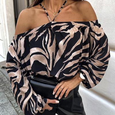 Off Shoulder Neue Langarm Tops Damen Bluse