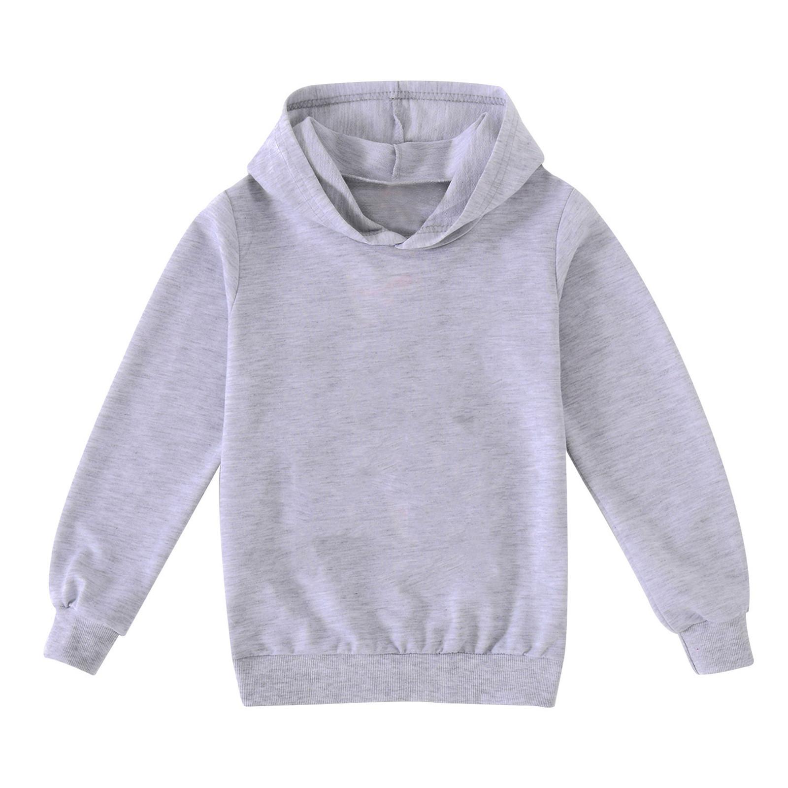 Детская Модная Однотонная Толстовка Пуловер Повседневная Универсальная Худи для Мальчиков 170