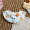 Bear Print Pet Bib Adjustable Snap Button Cute Cat Bandana Bib Sweet Striped Dog Bib for Small Medium Dogs Cats