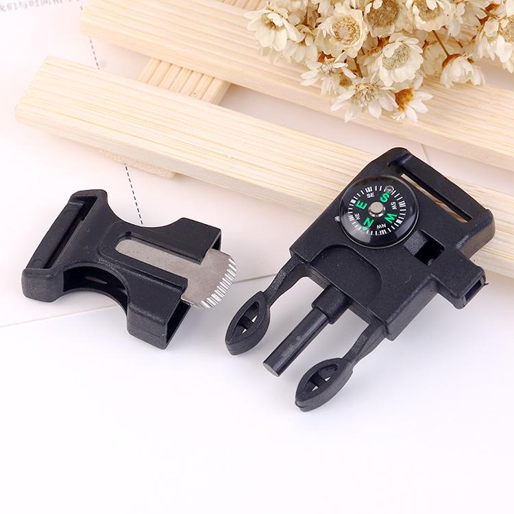 Venkovní přezka na náramek s kompasem a karabinou pro pletení paracordu