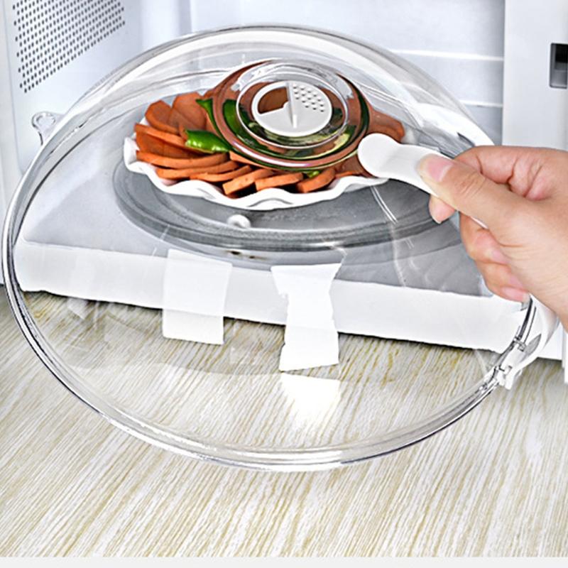 ABS Microwave Splatter Cover Transparent Cover Microwave Plate Cover Lid with Handle and Adjustable Steam Vents Holes