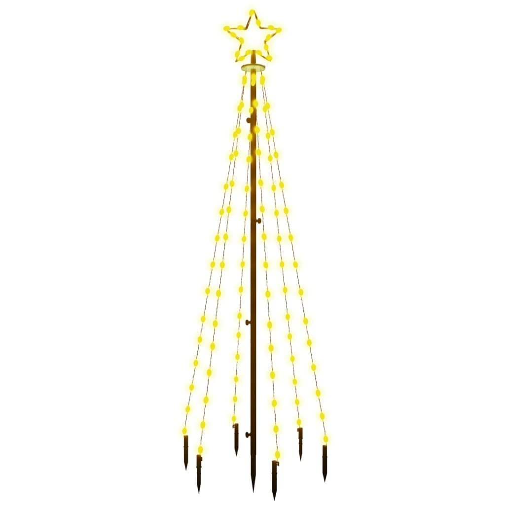 LED Christmas Tree with Ground Spikes Warm White 108 LEDs 180 cm