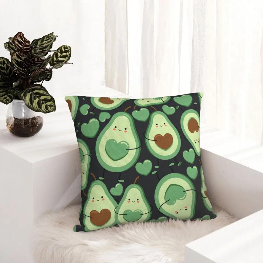 Cute Avocado Fruit Pillowcase Soft Polyester Cushion Cover Decorations Throw Pillow Case Cover Home Square X