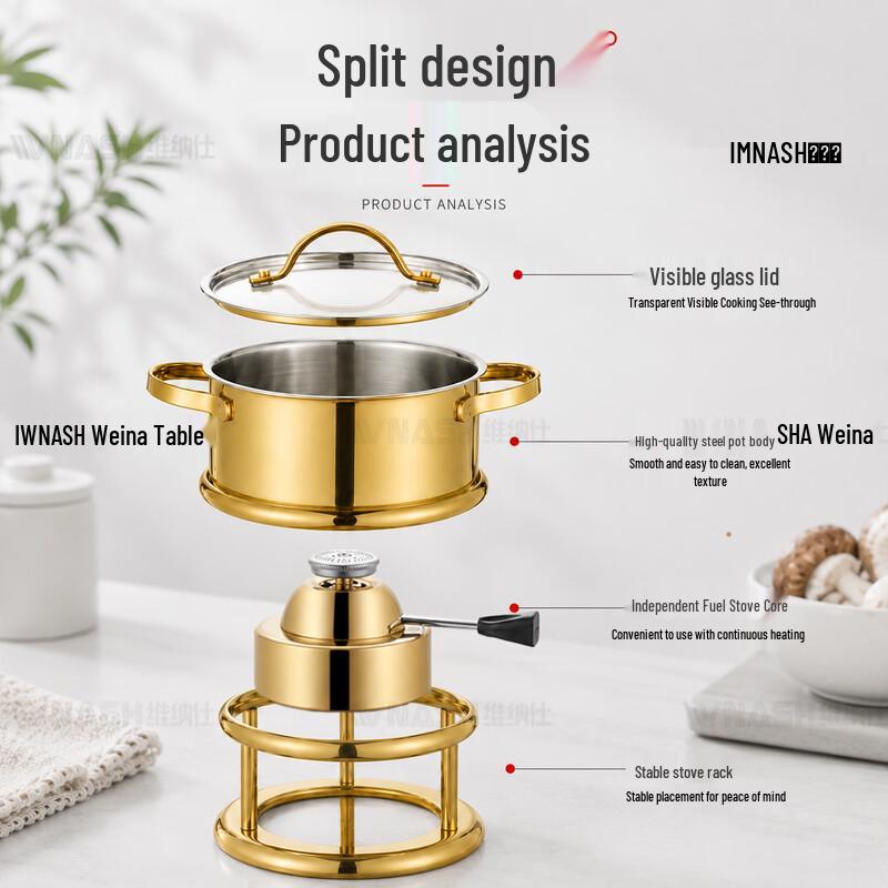 Vnash 304 Stainless Steel Single-Person Mini Hot Pot