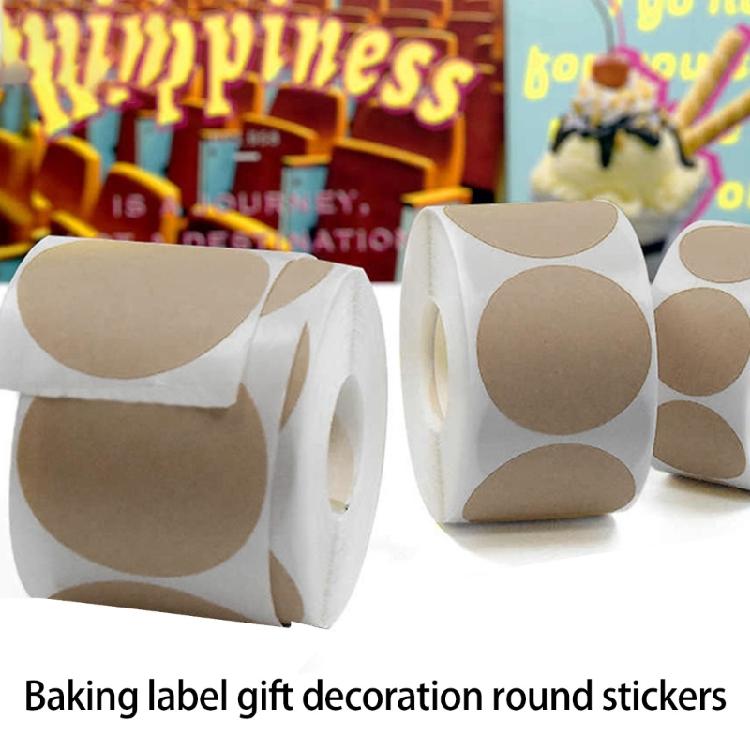 500pcs Brown Kraft Round Adhesive Labels Blank Sticker For Writes On for Jar, Canning, Store Organizing Craft Projects