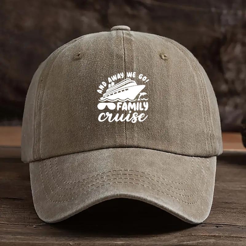 Fashionable cruise printed baseball cap with outdoor sun protection and simple design style suitable for both men and women