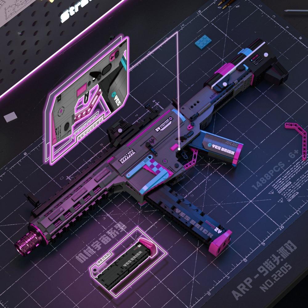 MOC Military MP5 KSV M4A1 ARP-9 Submachine Gun Model Building Blocks DIY Weapon Micro Bricks Toy Child Boy Christmas Gift