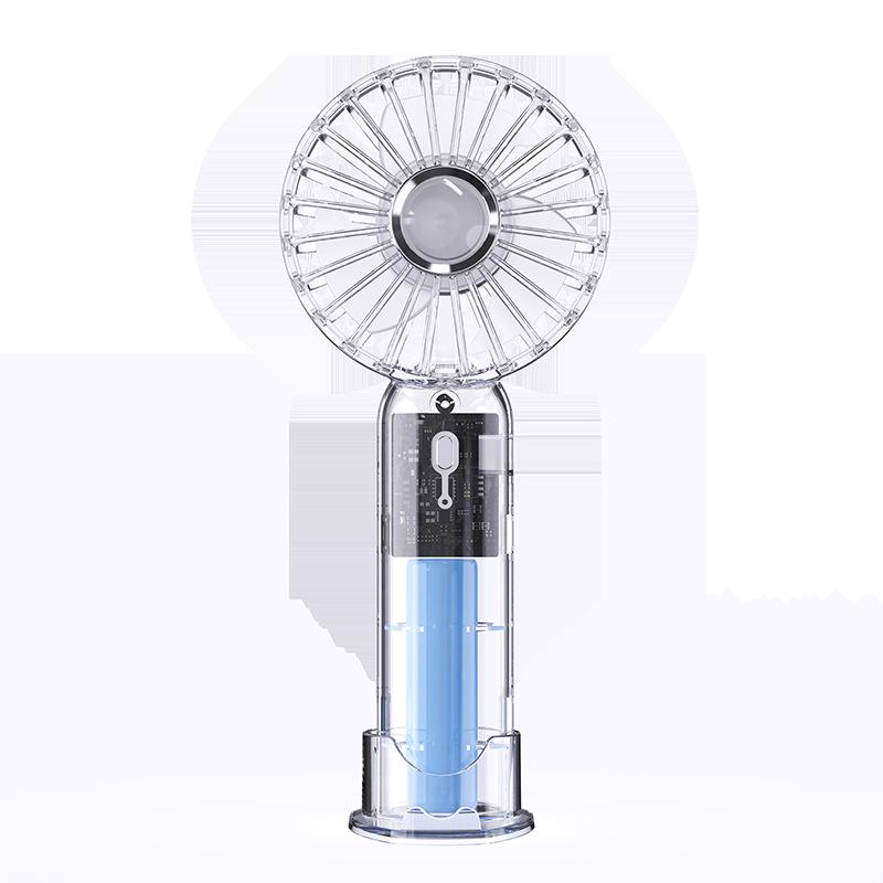 Portable USB Handheld Fan: Transparent, Strong Wind, Outdoor Use