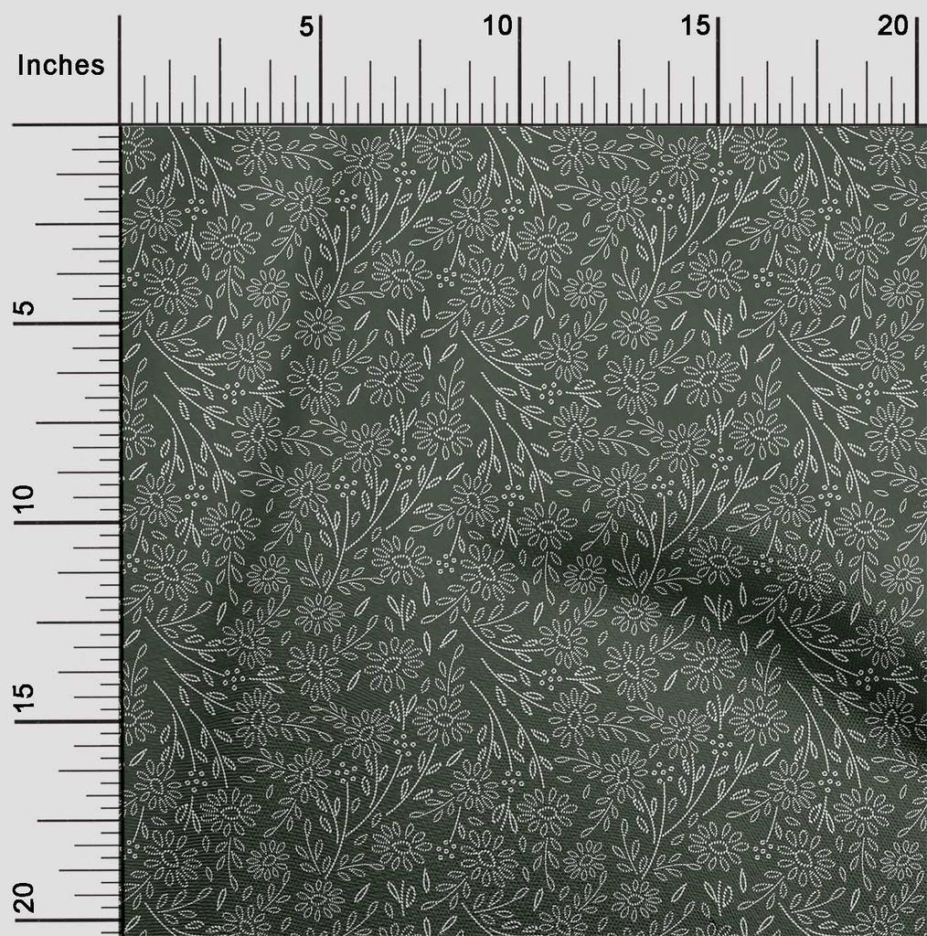oneOone Cotton Flex Fabric Artistic Floral Sashiko Print Fabric Prints by Yard 40 Inch