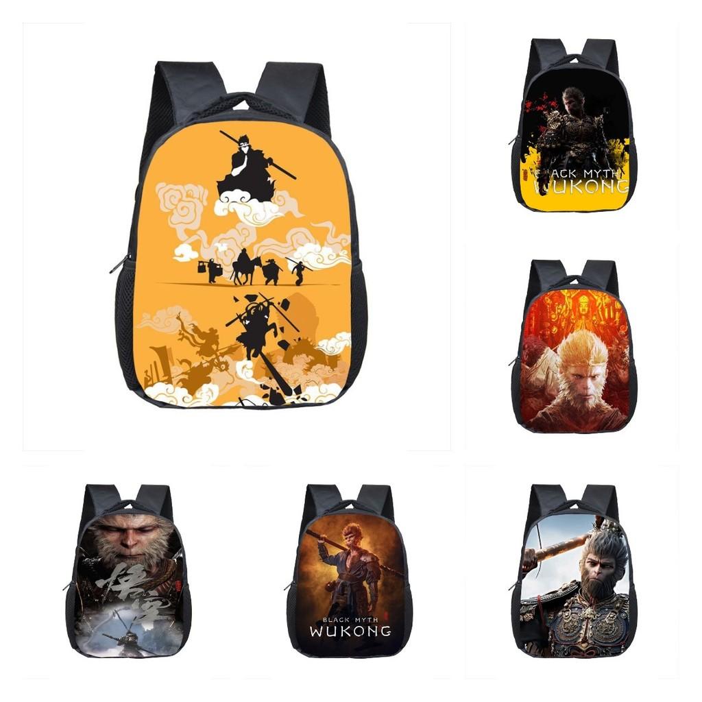 Adorable 2024 Black Myth Wukong Cartoon Backpack For Kids Age 3 To 5 With Breathable Design