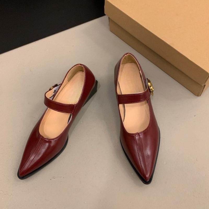 

Модная женская обувь квадратной формы с низким верхом, женская модная обувь с острым носком, неглубоким вырезом, металлической цветочной линией, противоскользящим и износостойким каблуком-рюмочкой 39 красный