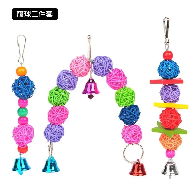 Bird Swing Parrot Toys With Bell Hanging Ring Stand Playstand Cage Playground for Budgerigar Cockatiel Parakeet Bird Supplies
