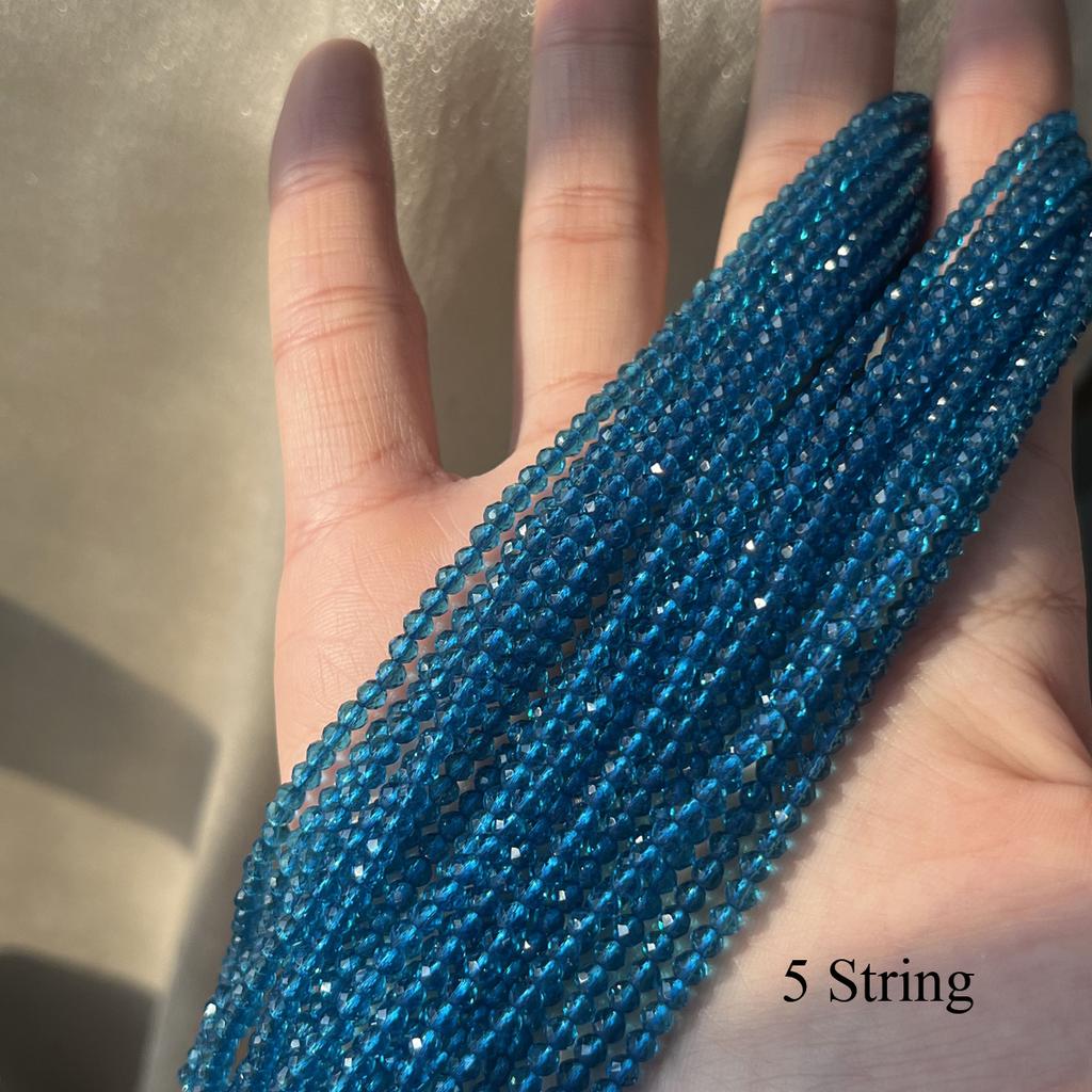 5 Strang, Facettierte Naturstein Spinellperlen, Modische Marineblaue Lose Zwischenperlen, 2mm, 3mm für DIY Halskette, Armband, Fußkettchen Zubehör Handwerk 38cm