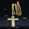 Europäische und amerikanische neue Edelstahl-Kreuz-Anhänger-Halskette für Herren mit geometrischer Linie und Gold-Ton-Halskette für Herren