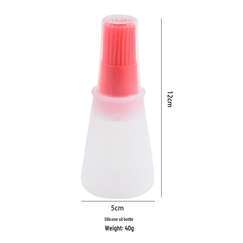 Silicone Oil Brush Bottle with Lid and Scale for High-Temperature BBQ and Outdoor Cooking
