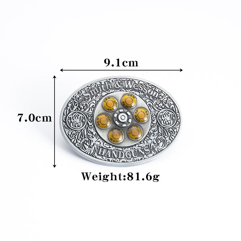 Black Cowhide Leather Belt with Bullet Pattern and Rotatable Buckle for Autumn/Winter