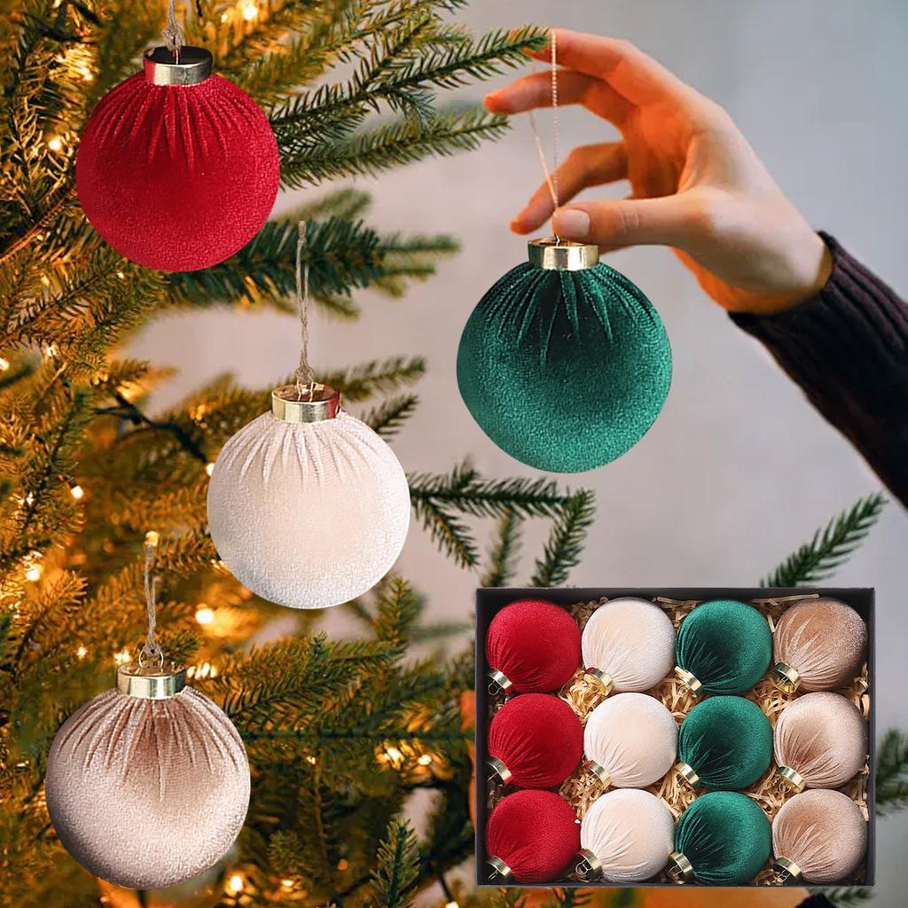 Christmas Tree Ornaments, Christmas Ball Decoration Set Red Green And Gold Christmas Ball Shatterproof Hanging Tree Ornament Set