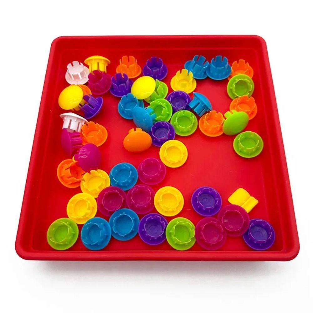 Cute Mushroom Nail Puzzle Toy 3D Color Matching Puzzles Lovely Early Education Toy  Children Gift