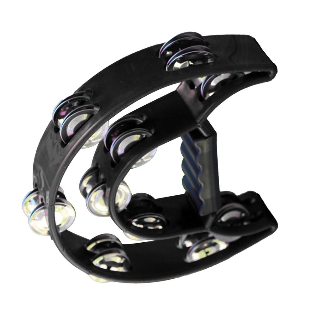 Hand Tambourine Bell Big Size Double Row Metal Jingles Percussion Instrument Bell Tambourine for Bar Entertainment