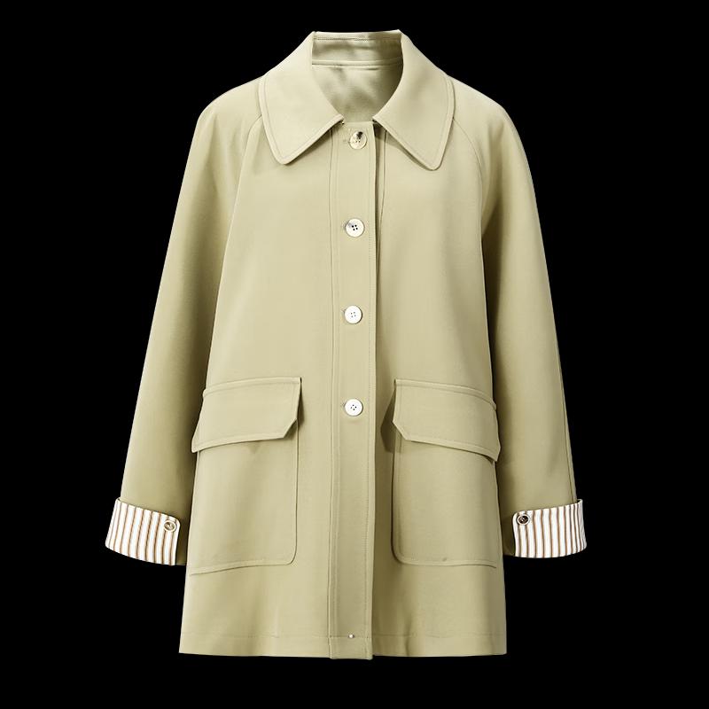 TATU Women's Loose Mid-Length Windbreaker Coat