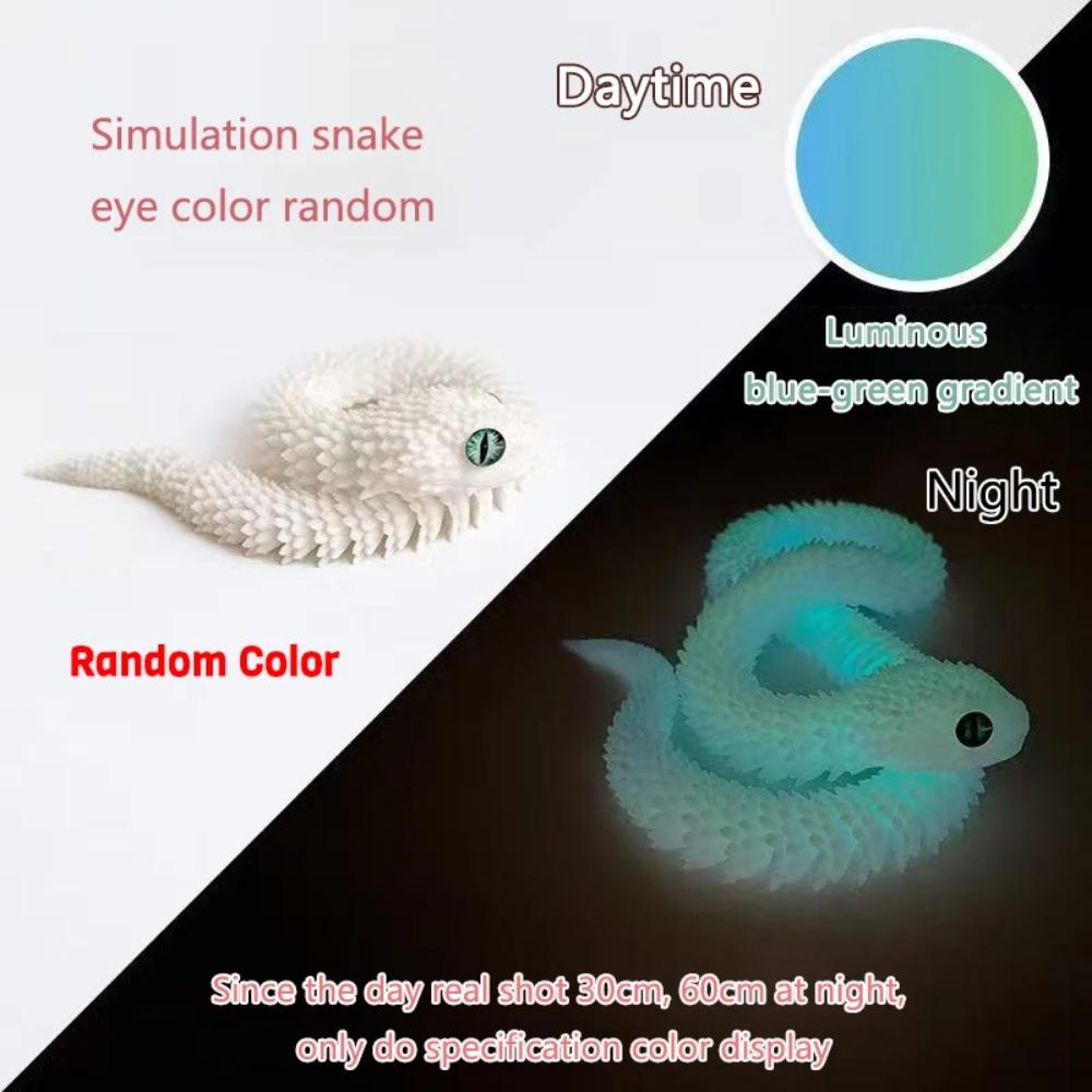 

2025 New 3D Printed Snake Realistic Snake Statue Movable Joint Fidget Toys Simulation Snake Year Desk Ornament Animal Model Gift 30cm