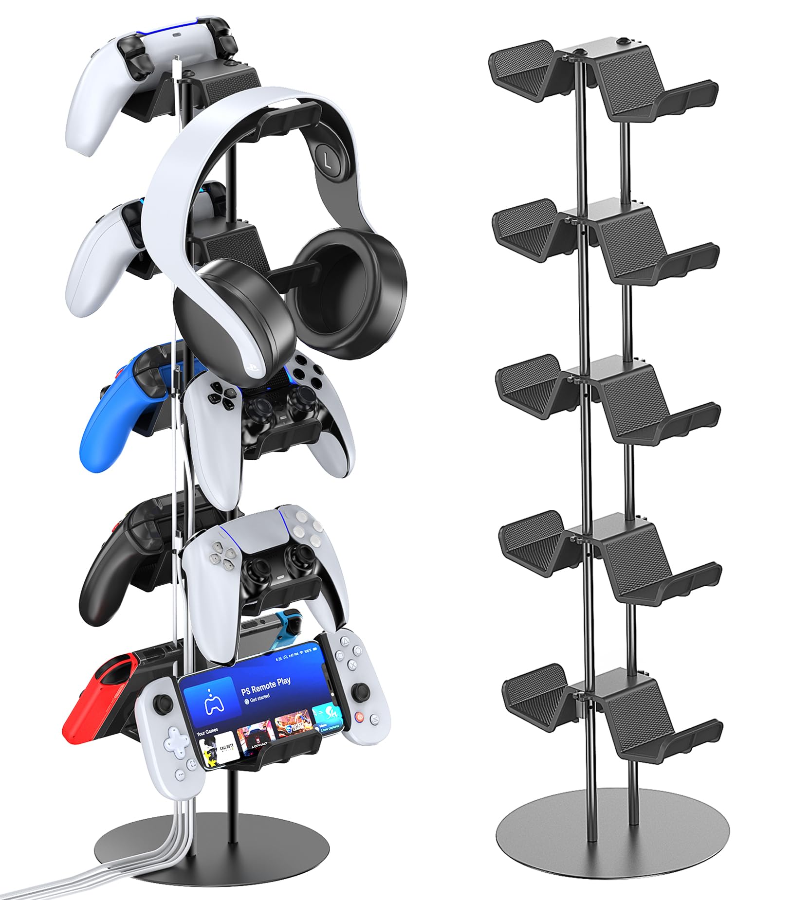 

Game Controller Storage Symmetrical Can Place 10 Controllers at Charging Cable Easy to Controller Headphone Stand Rack, 5-Layer Design, Once, Storage,