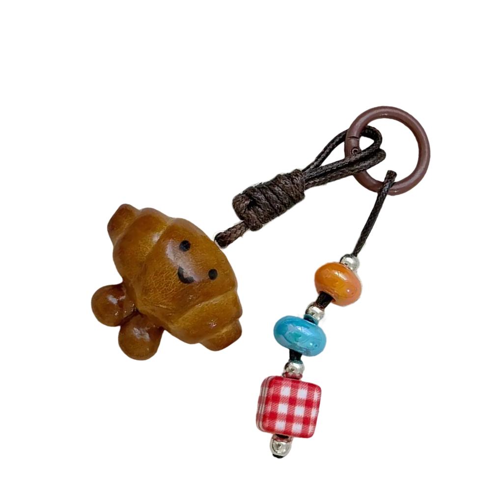 Chocolate Pretzel Bread Bag Pendant Cartoon Keychain Bags Charm Creative Gift For Stylish Individuals Baking Enthusiasts