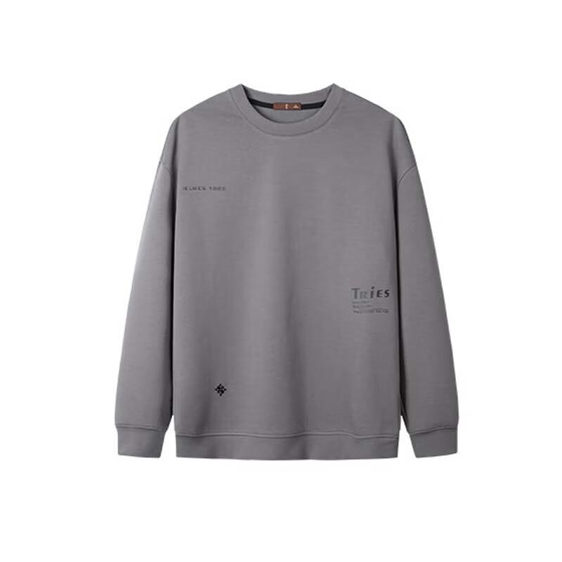 

TRIES Men s Loose Breathable Round Neck Printed Sweatshirt 2XL (52)
