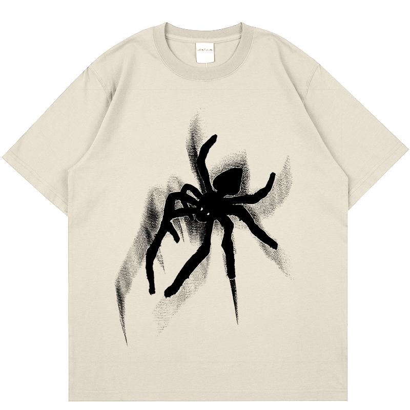 Hip Hop Tshirt Y2K Aesthetic Spider Streetwear TShirt Harajuku Punk Gothic Oversized T Shirt 2024 Hip Hop Loose Tops Tee Cotton