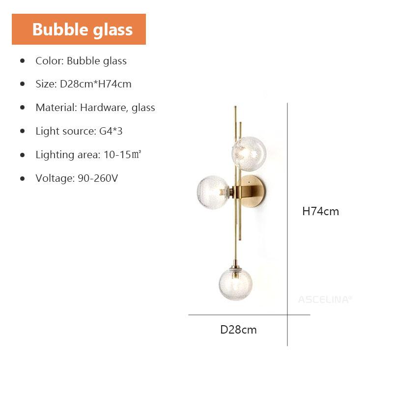 

Современный G9 стеклянный абажур настенный светильник для спальни фон прикроватный светильник для чтения офисное украшение отель простой подвесной светильник Without bulb