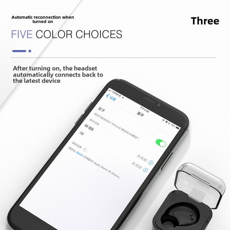 Bluetooth Kopfhörer Kabellos Ultra-lange Akkulaufzeit In-Ear Mini Sport Kopfhörer mit Geräuschunterdrückung