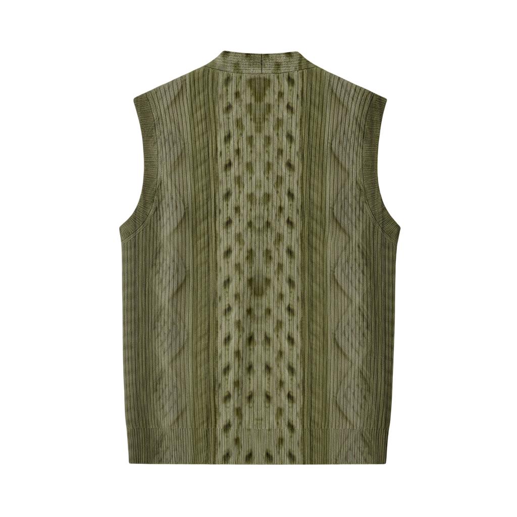 Men's V-Neck Sleeveless Knit Cardigan Vest
