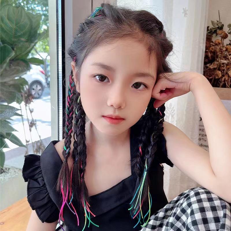 Heart Braids Kids' Wig Hair Ties - Sweet High Ponytail Accessories for Girls