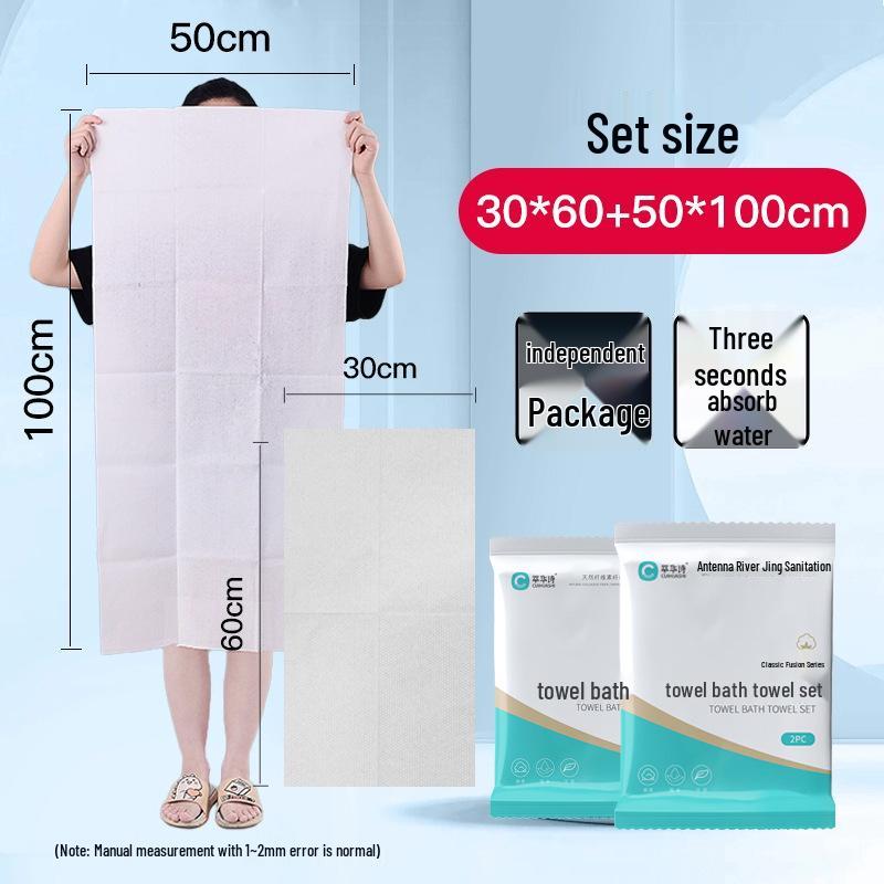 Portable Thickened Disposable Bath Towel - Enlarged, Individually Packed for Travel & Hotel Use