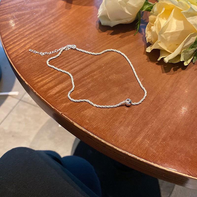 Silver Glittering Sand Clavicle Necklace for Women - Retro Luxury Choker