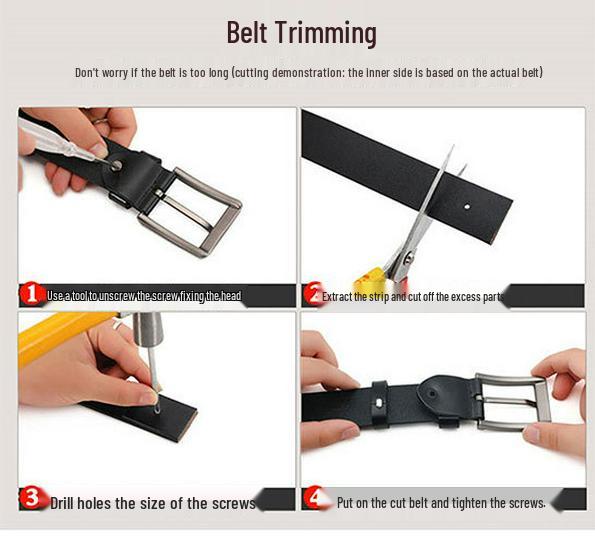 Men's Genuine Cowhide Leather Belt, Pin Buckle, Versatile and Retro Style for Casual Jeans