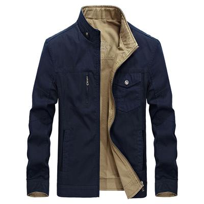 Nová pánská bunda Tooling Casual Stojáček Top Čistá bavlna Business bunda
