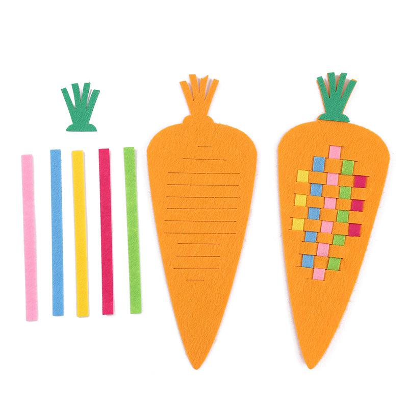 Children's Handmade Weaving Toys Cartoon Chicken Flower Fruit Fish Ocean Animal Non-woven Weaving Material Art Craft Set for Kid