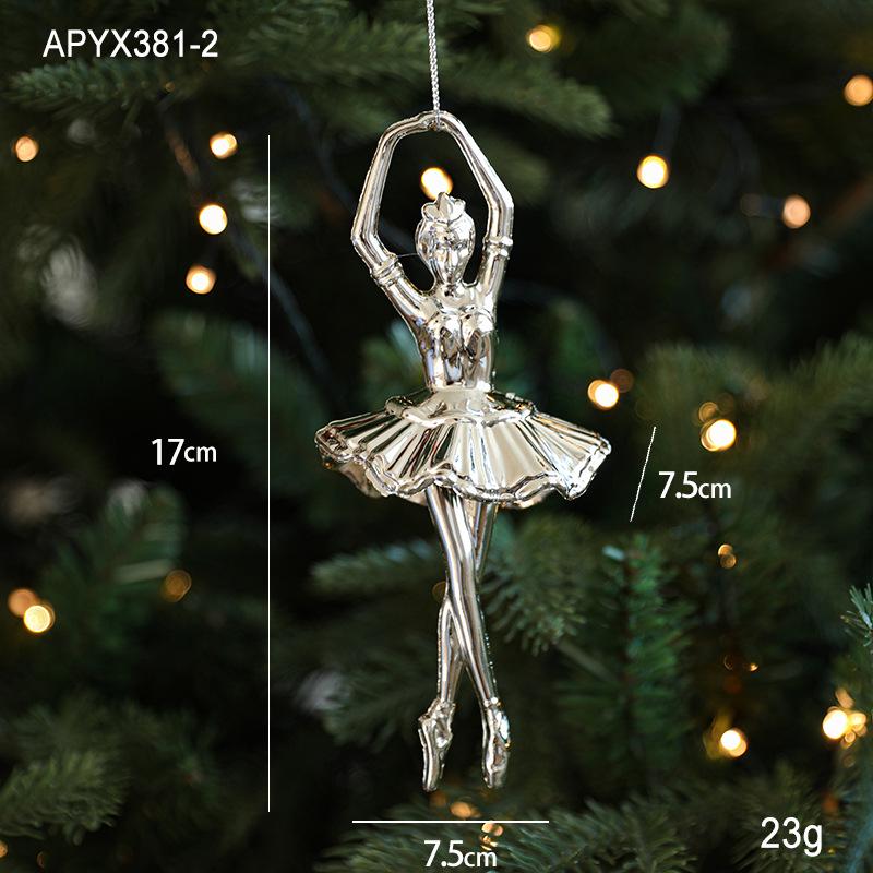 Silver Irregular Electroplated Christmas Tree Ornaments - Glossy Plastic Pendants In Stock