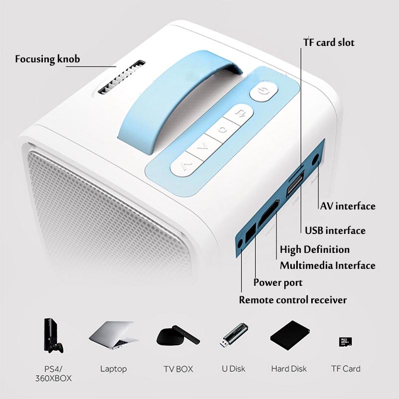 1080P Mini Full HD Projector Home Mini Theater WiFi Projector Portable Cinema LED Home Media Player 320x240 TF Card 100V-240V