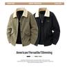 Herren Winter Cordjackett, Samt gefüttert, Reverskragen, Trendiger lockerer Schnitt, Lässiges vielseitiges Design
