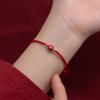 Good Luck Red Gold Color Cinnabar Beads Natural Stone Lotus Bracelet for Women Couples Bracelet Party Jewelry Gift