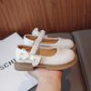 2024 New Simple Children Fashion Casual Shoes Versatile Soft Princess Shoes for Party Wedding Shows PU Pearls Cute Kids Shoes