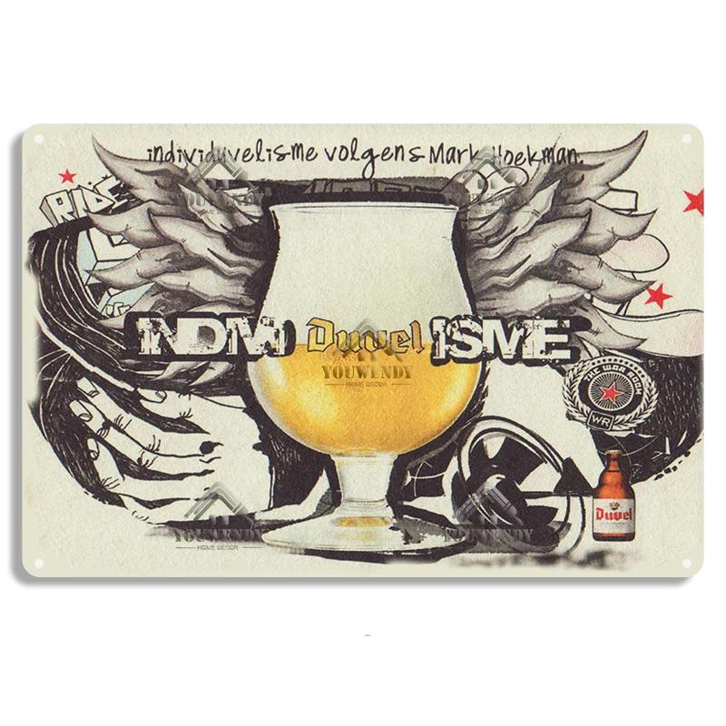 Duvel Beer Vintage Metal Poster, Retro Tin Sign, Decorative Plate, Room Decoration for Pub, Bar, Cave, Club, Wall Art Decor