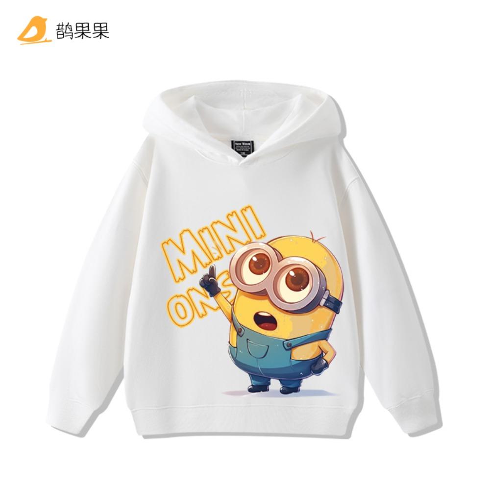 Minion Double-Sided Printed Children's Sweatshirt - Fall/Winter Boys' and Girls' Outdoor Loose Comfortable Hooded Top