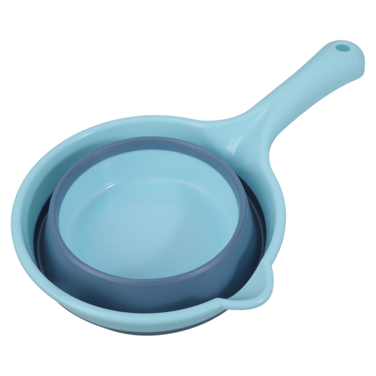 

Складной половник с длинной ручкой, кухонный совок, ковш для воды, лейка с подвесным отверстием для приготовления пищи и использования на открытом воздухе синий