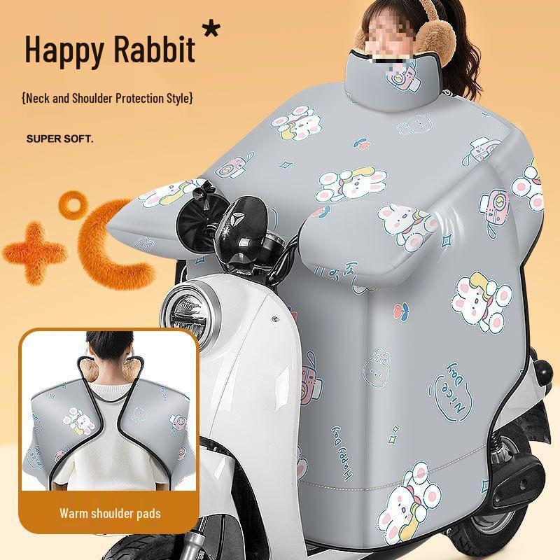 Winter Winddichte Fleecegefütterte Elektrofahrzeug-Windschutzscheibenabdeckung mit Vergrößerten Kniepolstern